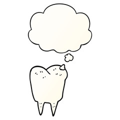 cartoon tooth and thought bubble in smooth gradient style