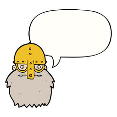 cartoon viking face and speech bubble
