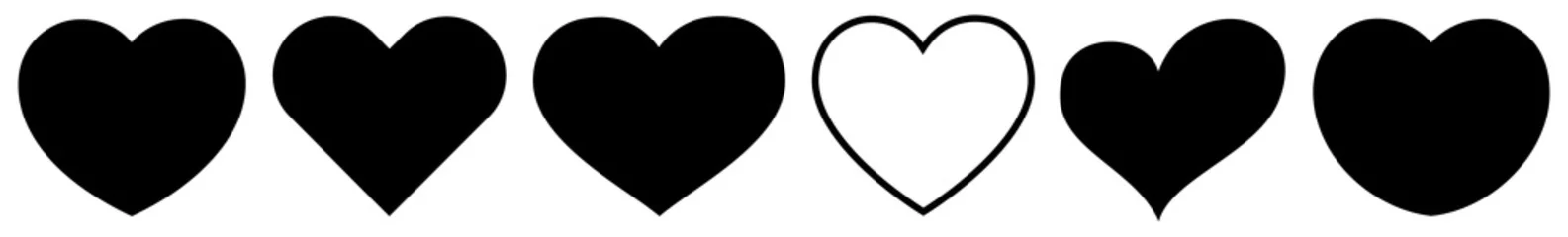 Foto op Plexiglas Heart Black   Love   Logo   Variations © endstern