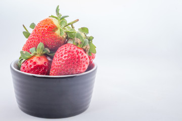 Strawberries on a white background