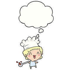 cartoon chef and thought bubble
