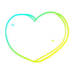 cold gradient line drawing cartoon heart
