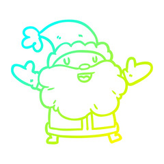 cold gradient line drawing santa claus