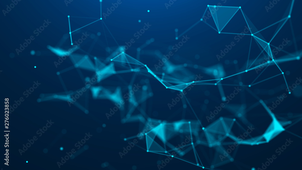 Poster abstract blue digital background. big data visualization. science background. big data complex with 