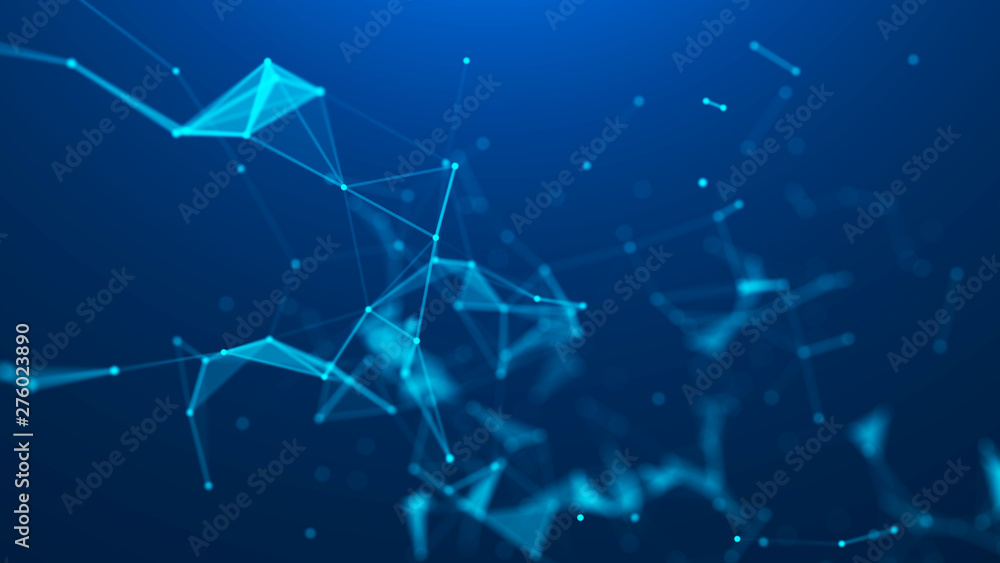 Poster abstract blue digital background. big data visualization. science background. big data complex with 
