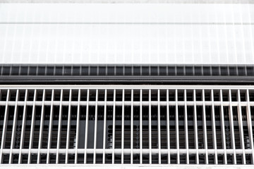 Trench heating with displacement ventilation for draught-free ventilation, close up details of the...