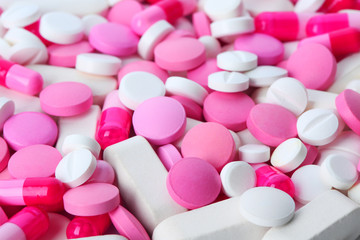 Obraz na płótnie Canvas Assorted pills as background, closeup. Medical treatment