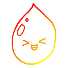 warm gradient line drawing cartoon raindrop