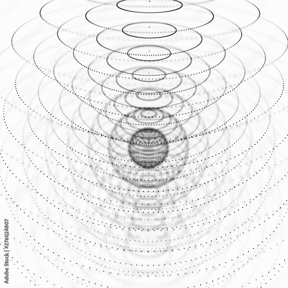 Poster sphere particles. abstract 3d sphere made of points. futuristic technology style. sphere particles. 