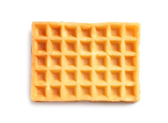 Delicious waffle for breakfast on white background