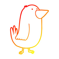 warm gradient line drawing cartoon bird