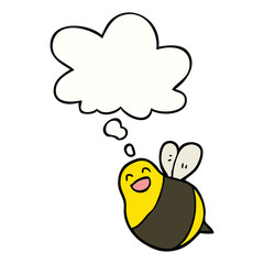 cartoon bee and thought bubble