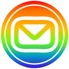 envelope letter circular in rainbow spectrum