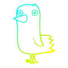 cold gradient line drawing cartoon bird