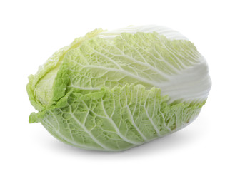 Fresh ripe napa cabbage isolated on white