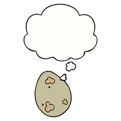 cartoon egg and thought bubble