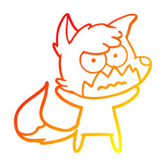 warm gradient line drawing cartoon annoyed fox
