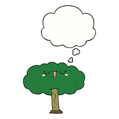 cartoon tree and thought bubble