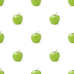 Apples pattern on white background.