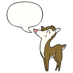 cartoon deer and speech bubble