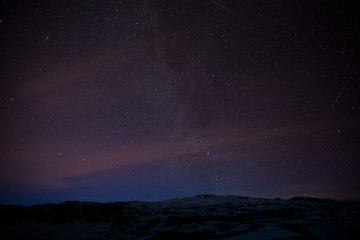 Fototapeta na wymiar Die Galaxie über Island