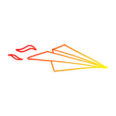 warm gradient line drawing cartoon paper airplane