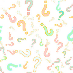 Quiz seamless pattern. Question marks, doubt, faq