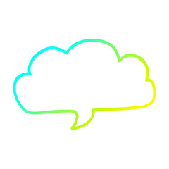 cold gradient line drawing cartoon cloud speech bubble