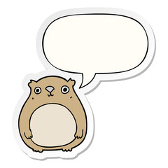 cartoon bear and speech bubble sticker