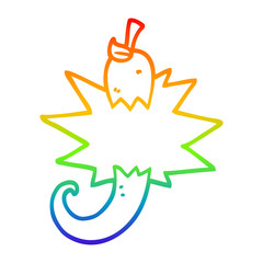 rainbow gradient line drawing cartoon red hot chili
