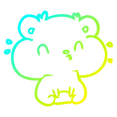 cold gradient line drawing hamster with full cheek pouches