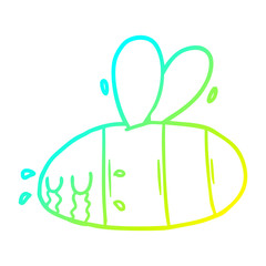 cold gradient line drawing cartoon crying bee