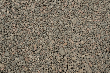 Gray crushed stone granite landscape and construction