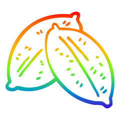 rainbow gradient line drawing cartoon leaf