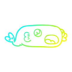 cold gradient line drawing cartoon fish