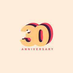 30 Years Anniversary Vector Template Design Illustration