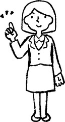 Monochrome Illustration of a Business woman face and pose