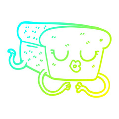 cold gradient line drawing cartoon loaf of bread