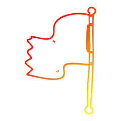 warm gradient line drawing cartoon waving flag