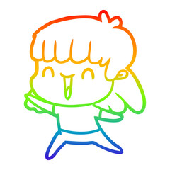 rainbow gradient line drawing cartoon woman