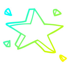 cold gradient line drawing cartoon star