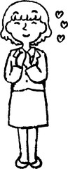Monochrome Illustration of a Business woman face and pose