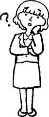 Monochrome Illustration of a Business woman face and pose