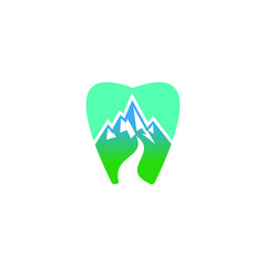 logo dental and mountain vector