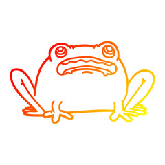 warm gradient line drawing cartoon frog