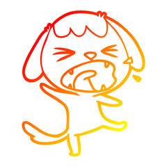 warm gradient line drawing cute cartoon dog
