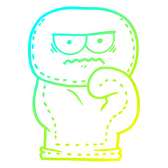 cold gradient line drawing cartoon boxing glove