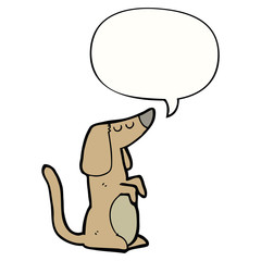 cartoon dog and speech bubble