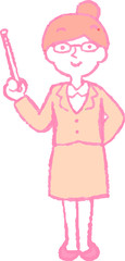 POP Illustration of a Business woman wearing glasses face and pose