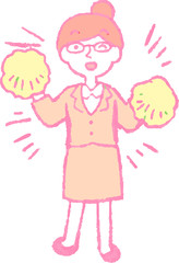 POP Illustration of a Business woman wearing glasses face and pose